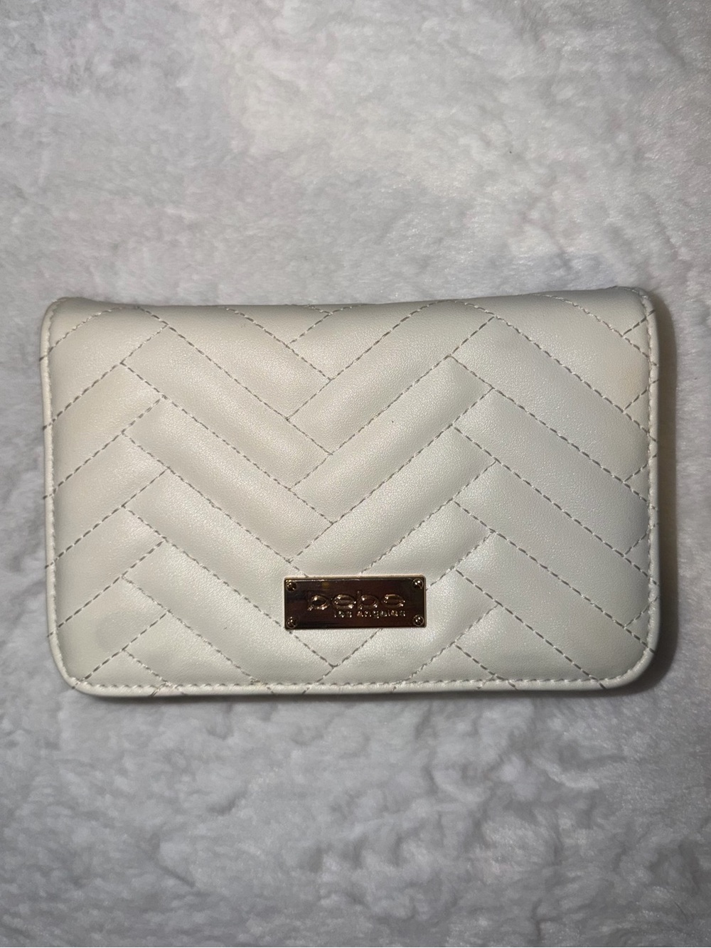 bebe Quilted Chevron Crossbody Bag - White